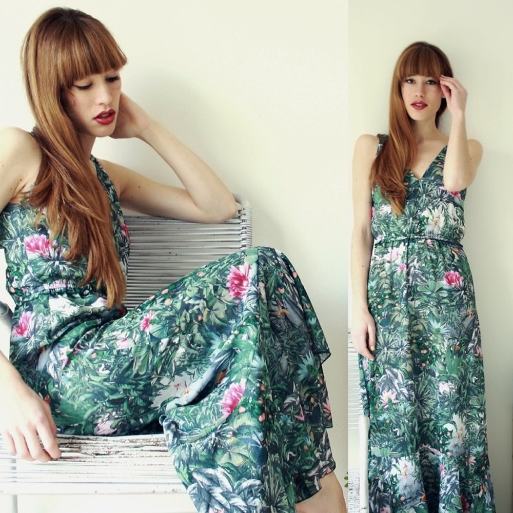 H&M Conscious Collection Long Tropical Dress